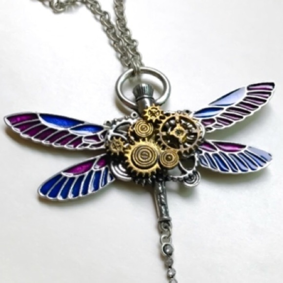 Enameled Dragonfly Swarovski Alchemy Pendant - Picture 3 of 8
